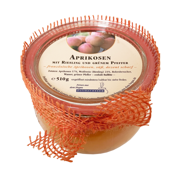 Aprikosen mit Riesling und grünem Pfeffer