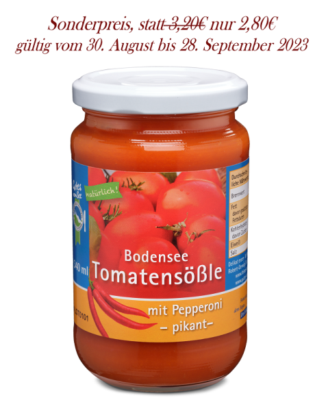 Bodensee-Tomatensößle mit Pepperoni - pikant - Lucias Lieblingsprodukt